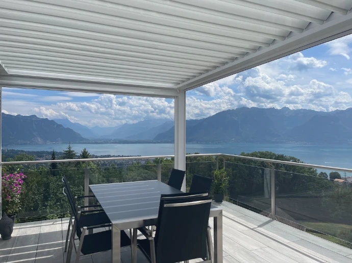 bioclimatic pergola Adjustable retractable louvers 