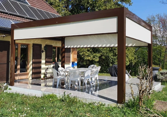 bioclimatic pergola Adjustable retractable louvers 