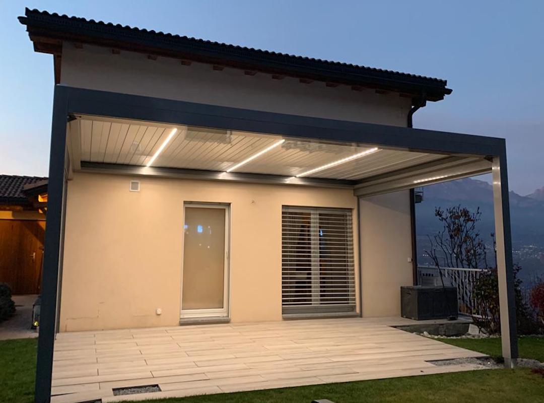 bioclimatic pergola Adjustable retractable louvers 