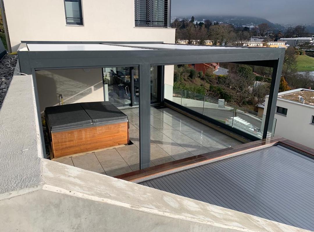 bioclimatic pergola Adjustable retractable louvers 