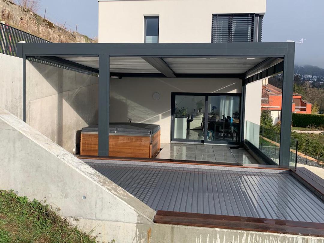 bioclimatic pergola Adjustable retractable louvers 