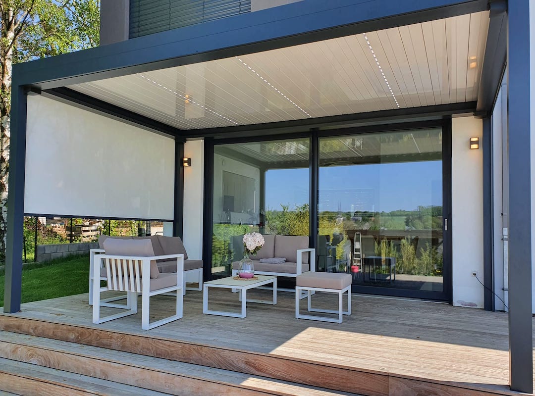 bioclimatic pergola Adjustable retractable louvers 