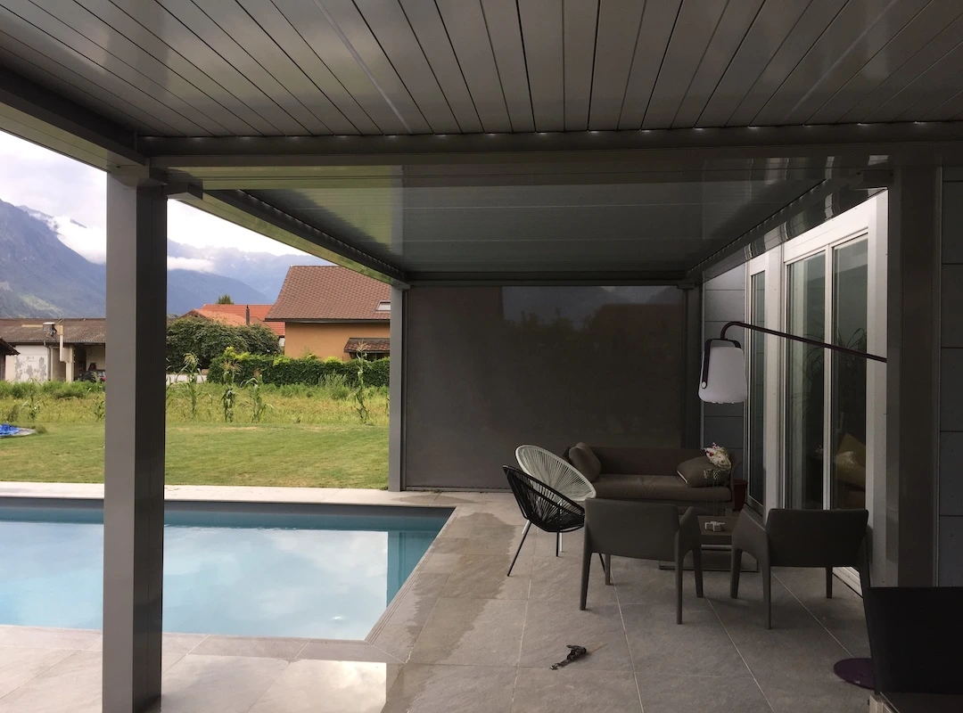 bioclimatic pergola Adjustable retractable louvers 