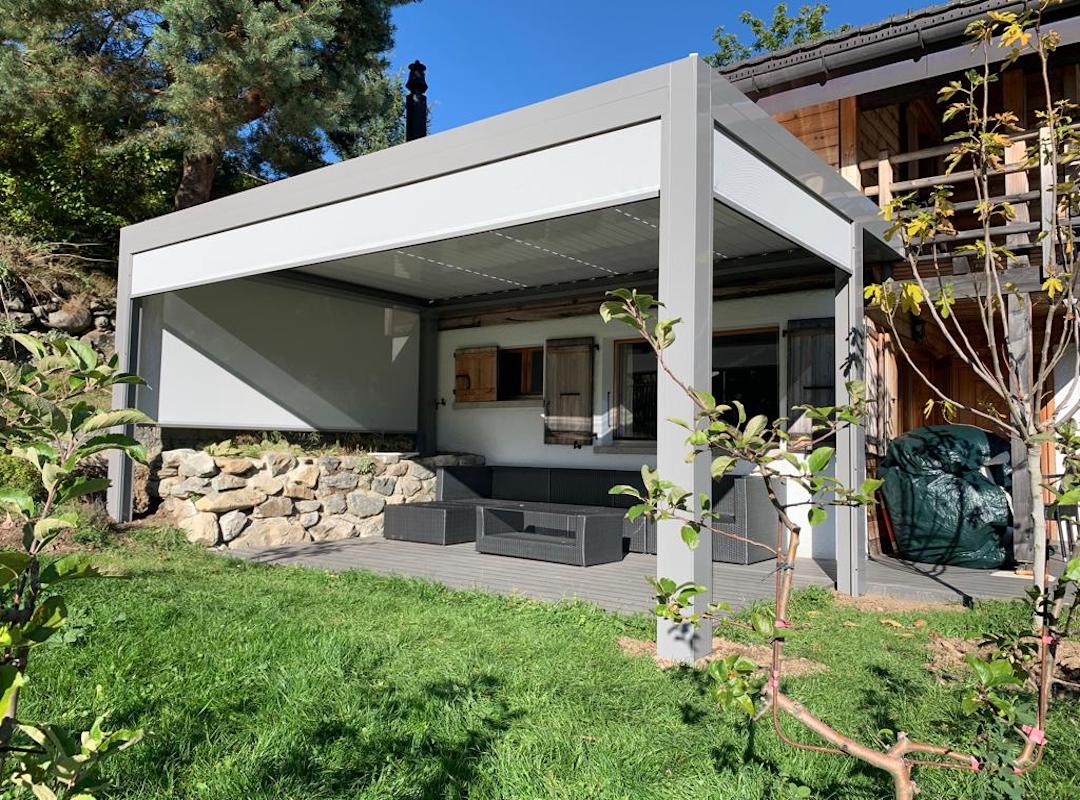 bioclimatic pergola Adjustable retractable louvers 