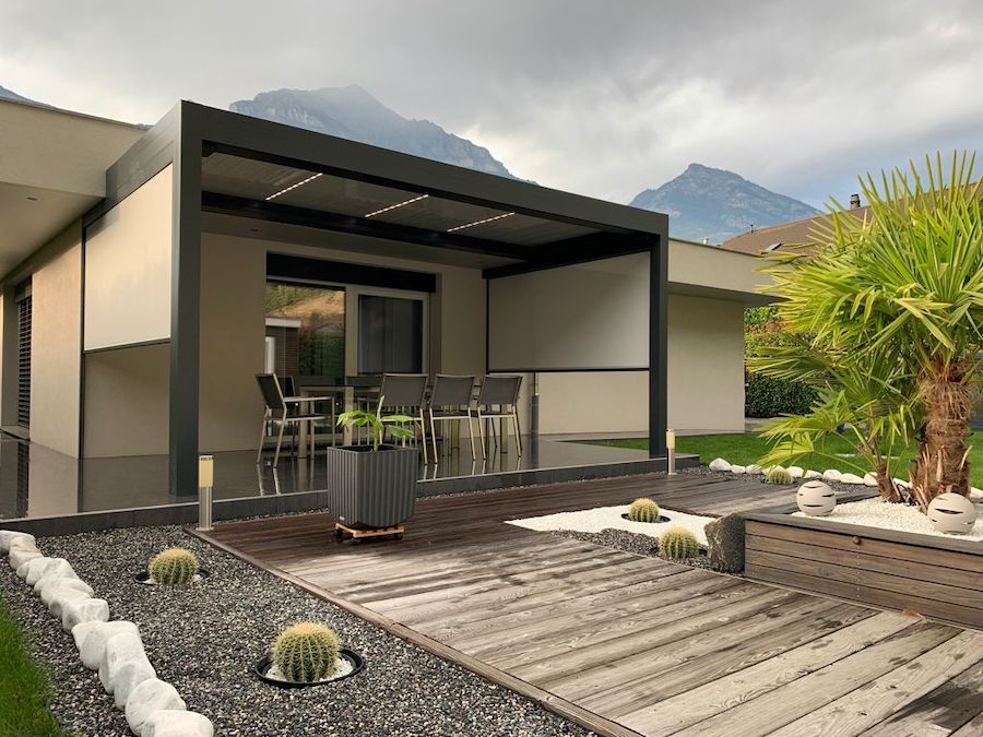 bioclimatic pergola Adjustable retractable louvers 