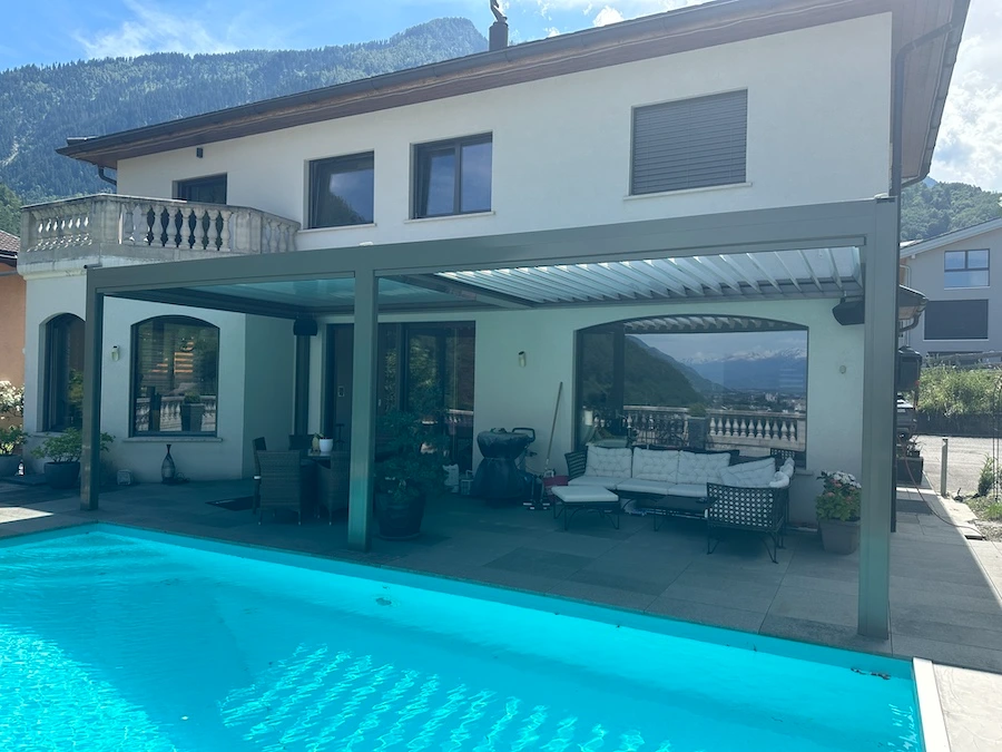 bioclimatic pergola Adjustable retractable louvers 