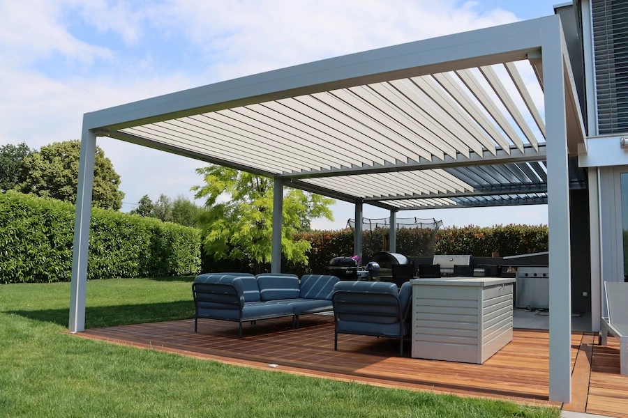 bioclimatic pergola Adjustable retractable louvers 