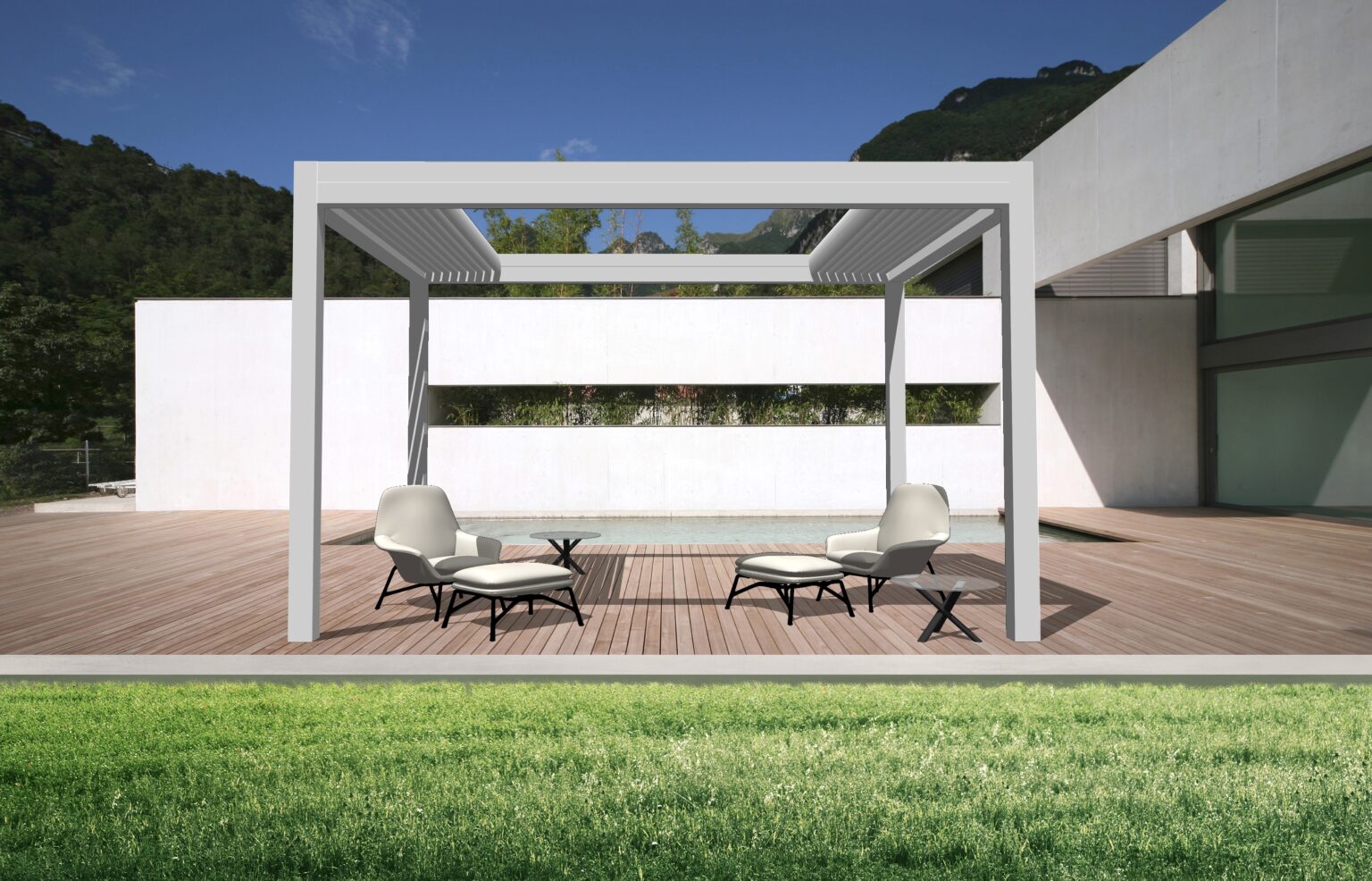 bioclimatic pergola Adjustable retractable louvers 