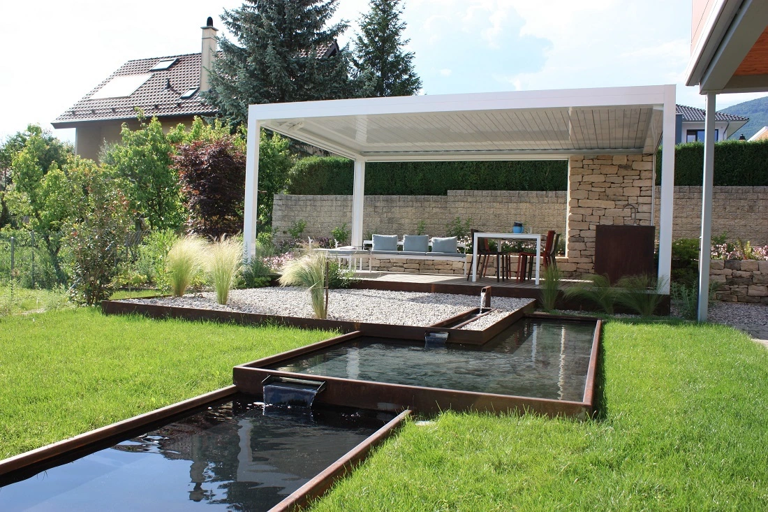 bioclimatic pergola Adjustable retractable louvers 