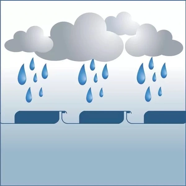 Bioclimatic louvers rain position