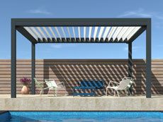 Bioclimatic louvers full open position