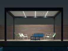 Bioclimatic LED louvers closed position